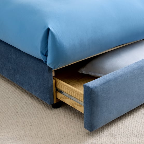 Lennox Blue Full Bed with Drawer