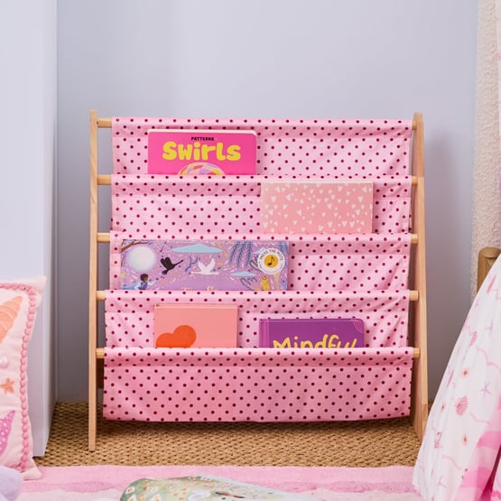 Polka Dot Pink Bookshelf
