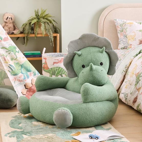 Jumbo Trip Triceratops Sage Cuddle Chair