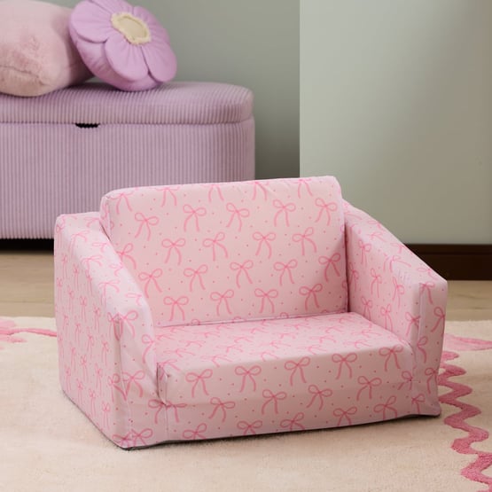 I Heart Bows Pink Flip Out Sofa