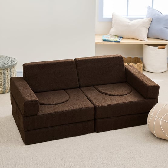 Sherpa Chocolate Play Sofa Set