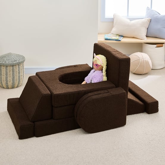 Sherpa Chocolate Play Sofa Set