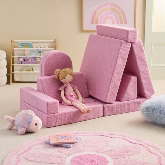 Sherpa Pink Lavender Play Sofa Set