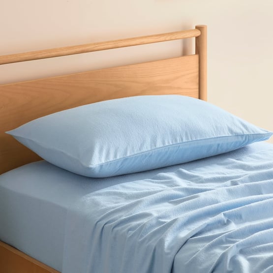 Plain Blue Flannelette Sheet Set