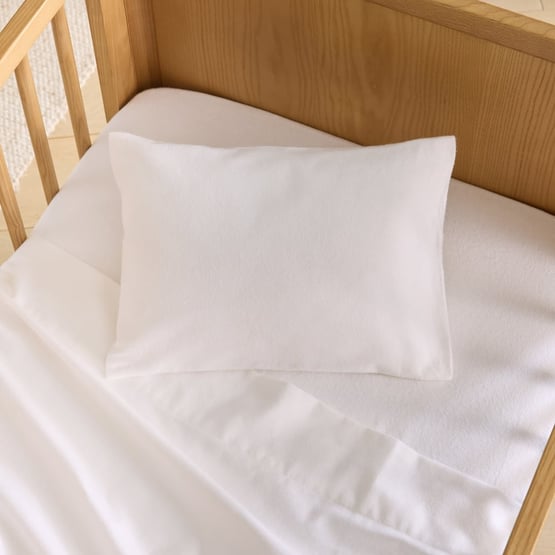 Plain White Flannelette Cot Sheet Set