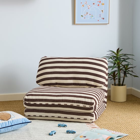 Fold Out Chocolate & Natural Lounge Chair