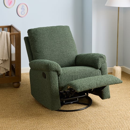 Byron Forest Boucle Swivel & Recline Chair