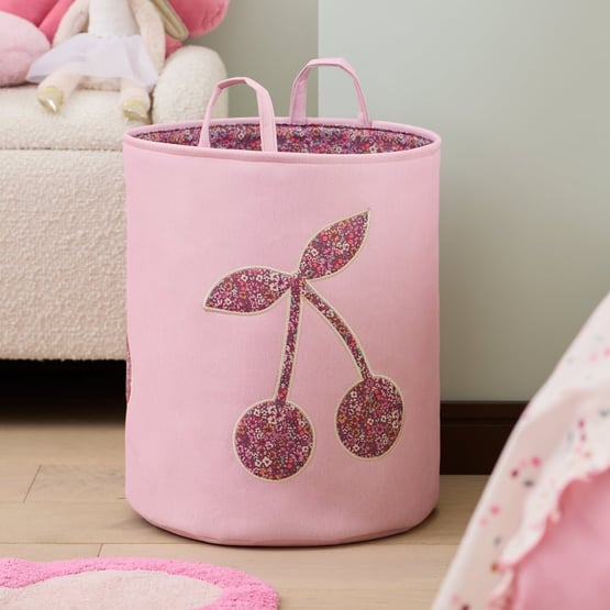 Cherry Pink Blossom Printed Storage Basket