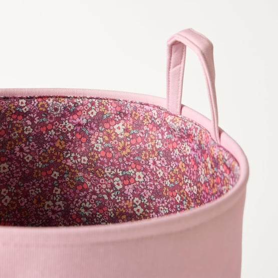 Cherry Pink Blossom Printed Storage Basket