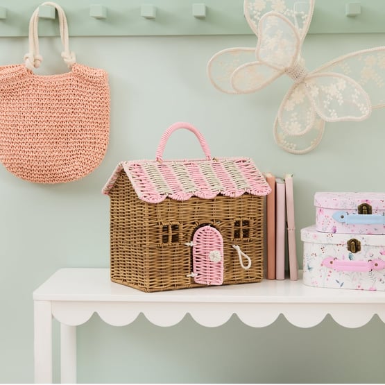Heirloom Olivia Pink & Natural House Basket