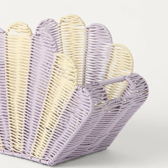 Scallop Shell Lilac & Natural Storage Basket