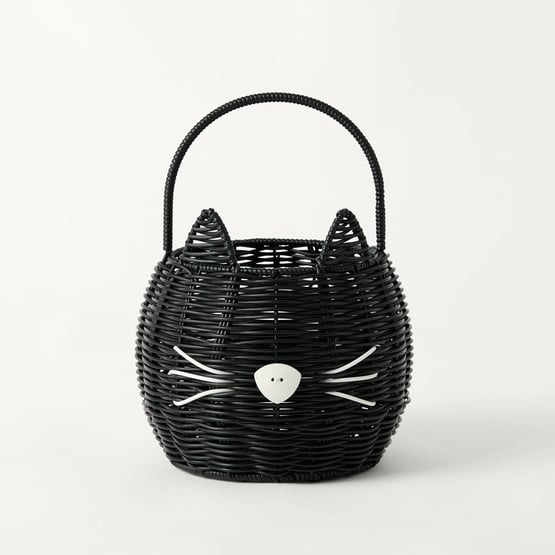 Halloween Black Spooky Cat Basket