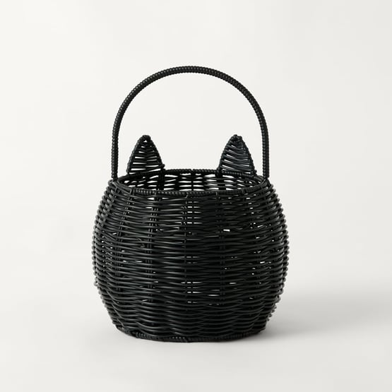 Halloween Black Spooky Cat Basket