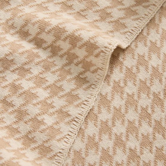 Houndstooth Natural Baby Blanket