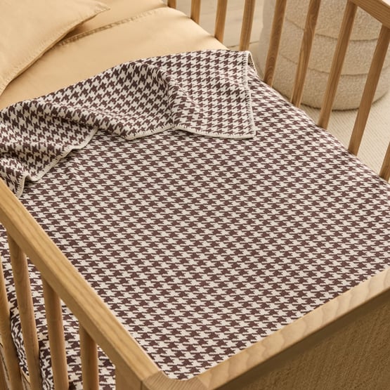 Houndstooth Chocolate Baby Blanket