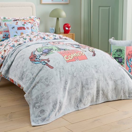 Marvel Comics Grey Ultra soft Blanket