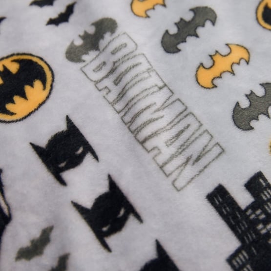 Warner Bros Batman Grey Ultra Soft Blanket