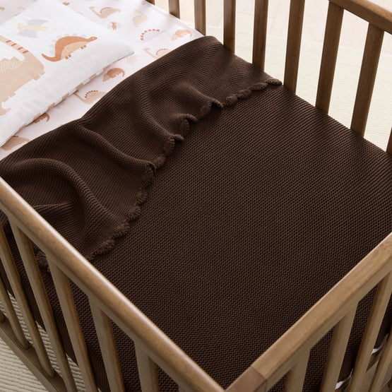 Lennox Organic Cotton Brown Baby Blanket