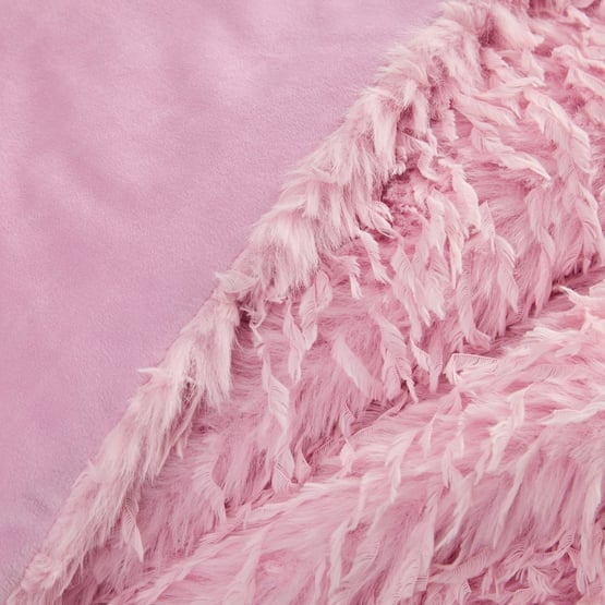 Recycled Feather Fur Pink Throw