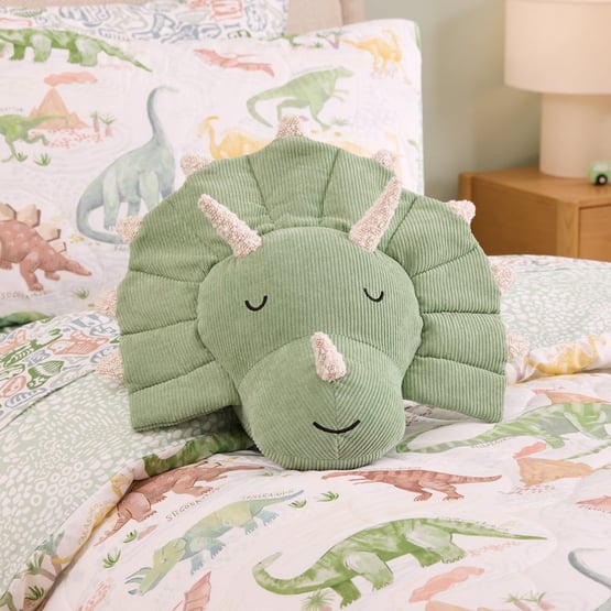 Tommy Triceratops Green Cushion