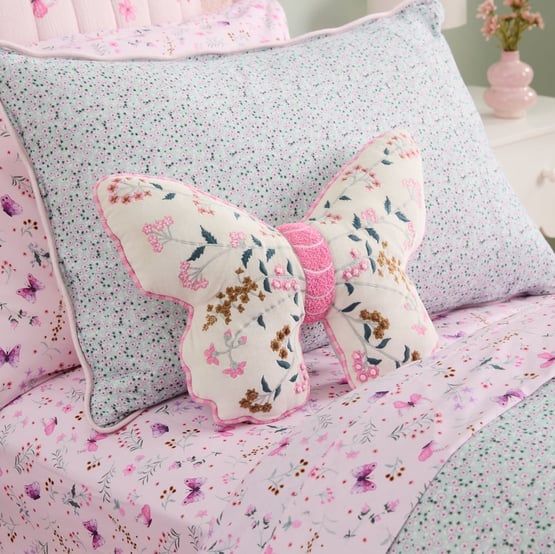 Heirloom Olivia White Butterfly Cushion