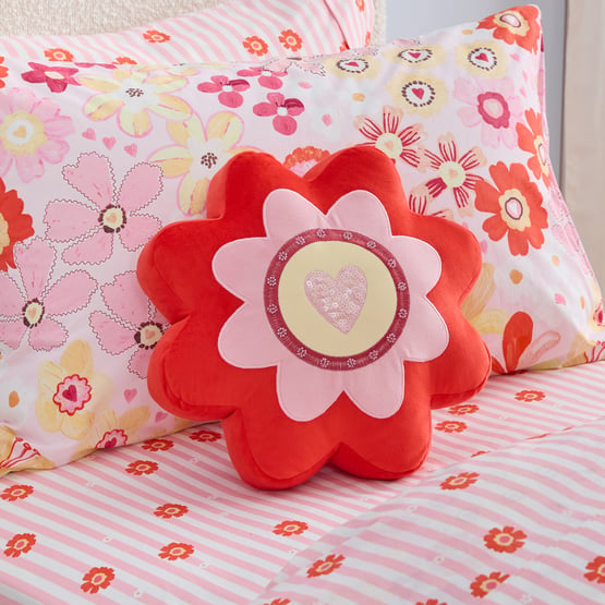 Pocketful Of Flowers Red Cushion