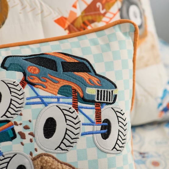 Big Off Road Adventure Blue Cushion