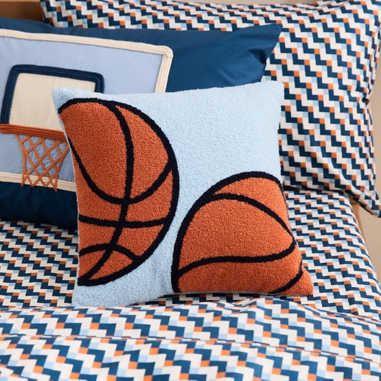 Basketball Blue Boucle Cushion
