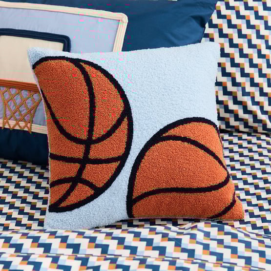 Basketball Blue Boucle Cushion