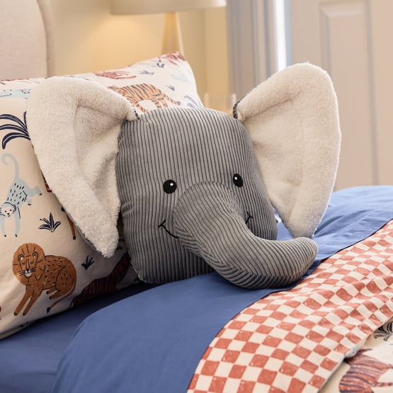Littlest Elephant Soft Grey Cushion
