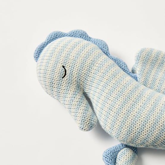 Nursery Seahorse Blue Rattle Knitted Toy
