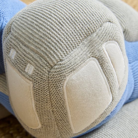 Construction Digger Blue Knitted Toy