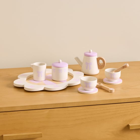 Pretty Bow Lilac Tea Set