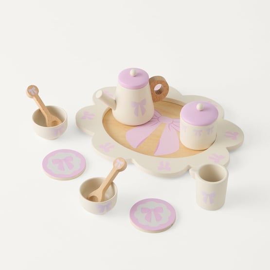 Pretty Bow Lilac Tea Set