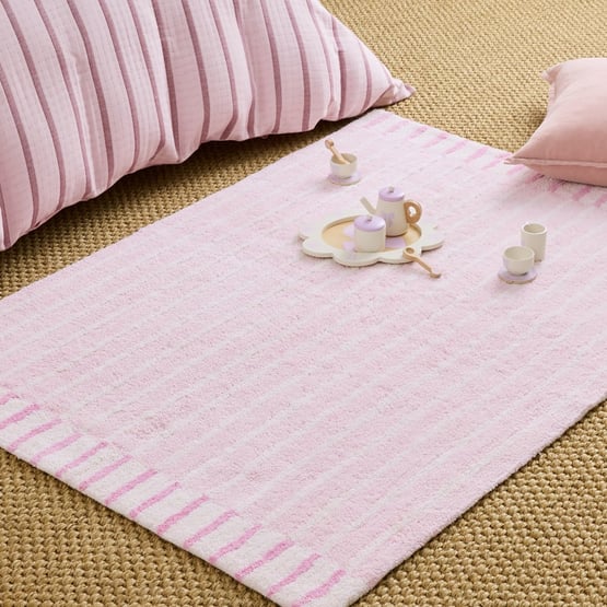 Freddie Pink & Natural Stripe Rug
