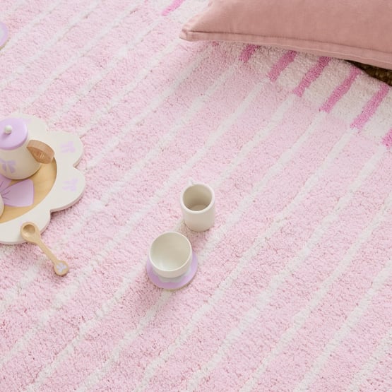 Freddie Pink & Natural Stripe Rug