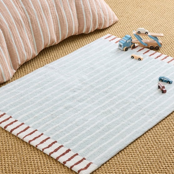 Freddie Blue & Natural Stripe Rug