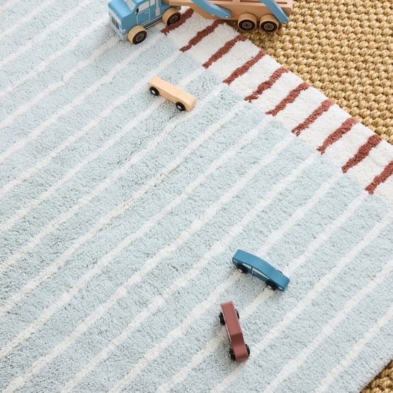 Freddie Blue & Natural Stripe Rug