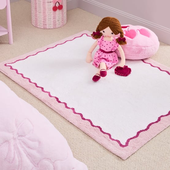  Pink & Burgundy Wavey Rug