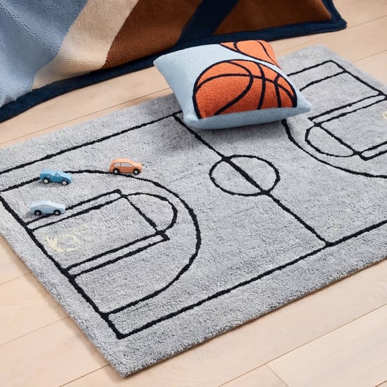 Basketball Court Slate Blue Rug
