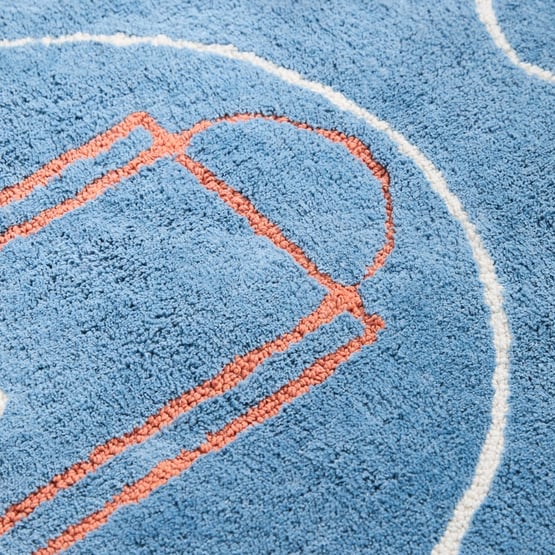 Basketball Court Slate Blue Rug