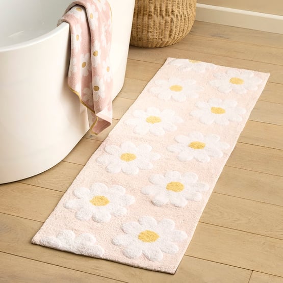 Daisy Floral Bath Runner