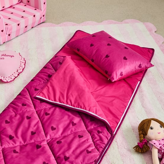 Velvet Heart Pink Sleeping Bag