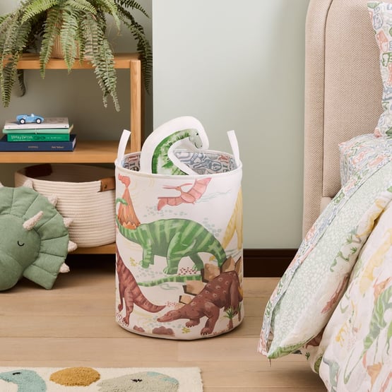 Bedrock White Dreams Printed Storage Basket