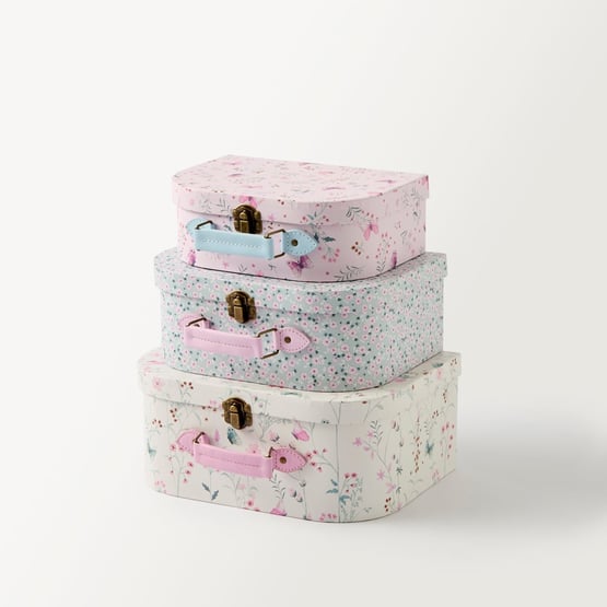 Heirloom Olivia Pink Suitcases Set of 3