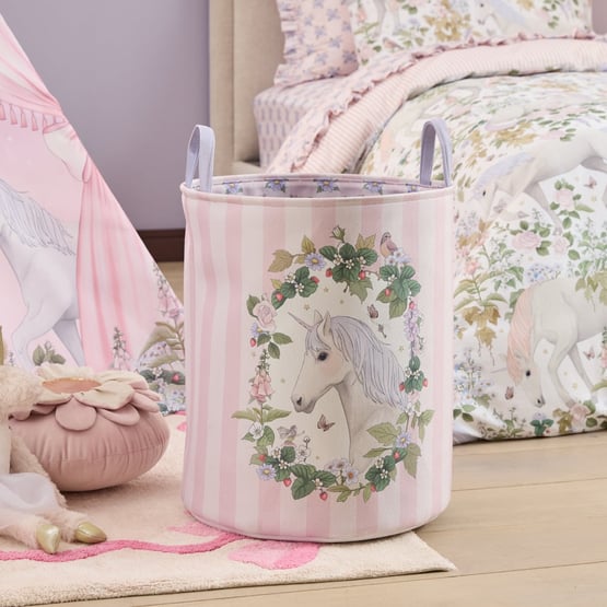 Fleur Harris Pink Unicorn Dreams Storage Basket