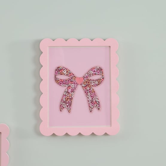 Bow Pink Floral Wall Art