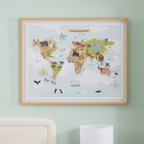 Animal World Map Multi Wall Art