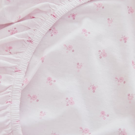 Heirloom Rosie Off White Dot Floral Jersey Fitted Sheets Pack of 2