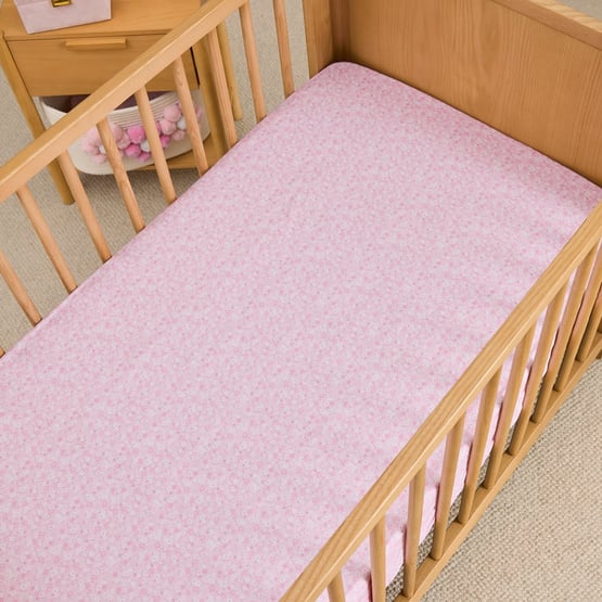 Heirloom Rosie Pink Ditsy Floral Jersey Fitted Sheets Pack of 2